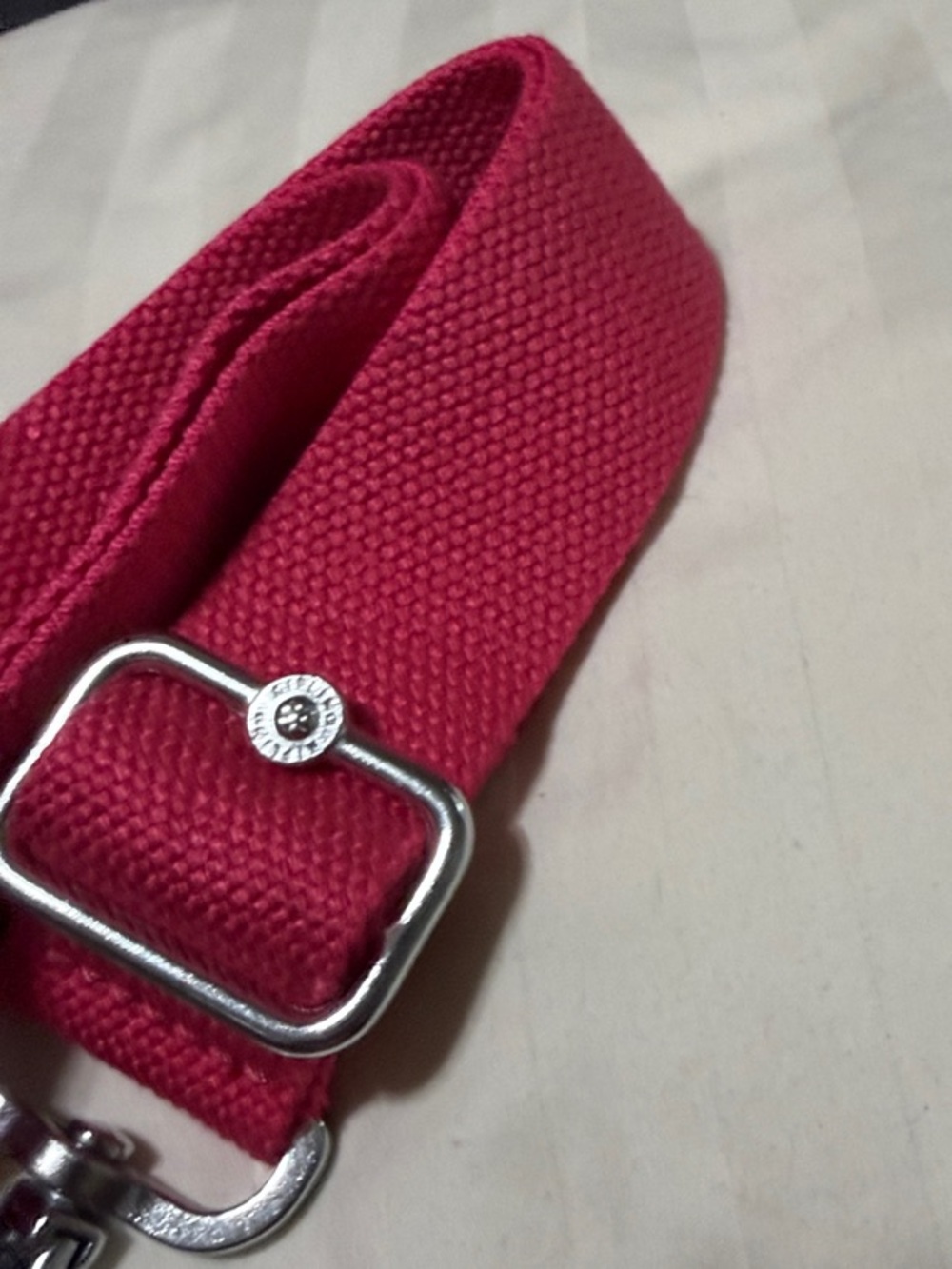 Kipling Pink Canvas Strap with Silver Hardware